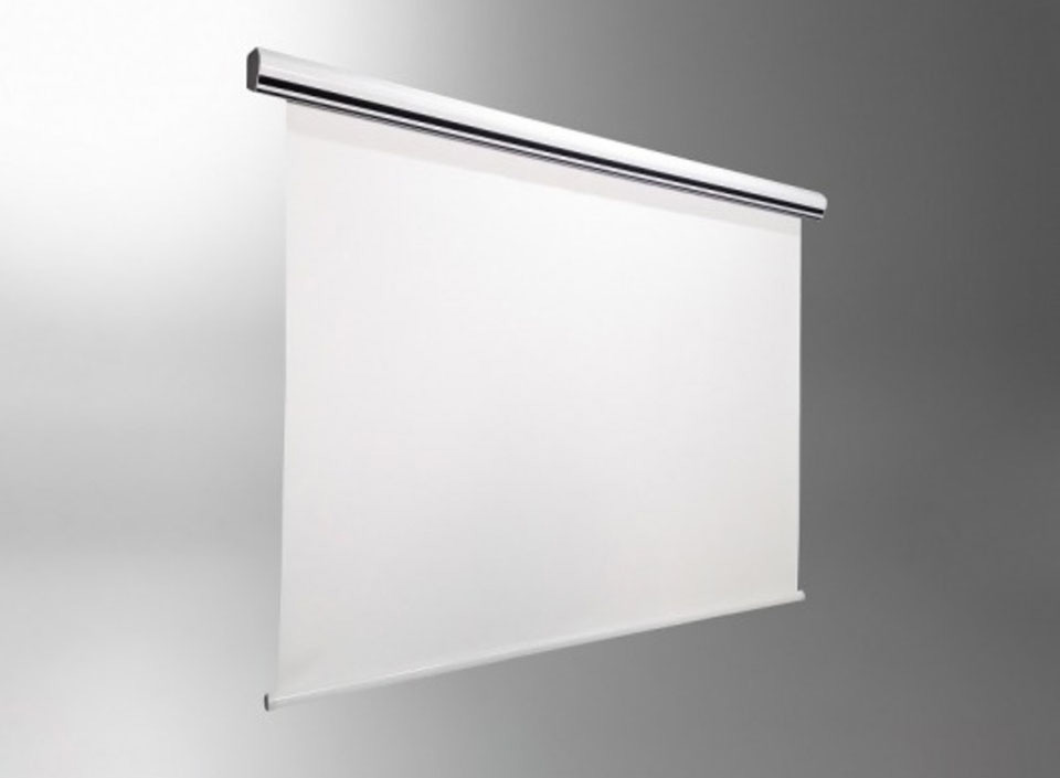 Celexon Rolloleinwand Expert – Aluminiumgehäuse mit Velour-Kontraststreifen und Fiberglas-Tuch