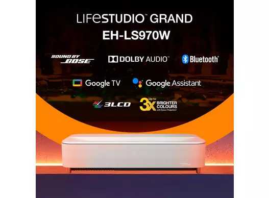Epson EH-LS970W mit Google TV, Google Assistant, Dolby Audio, Sound by Bose