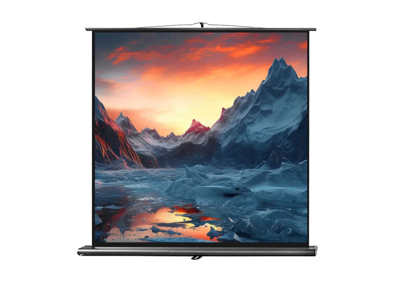 Celexon Ultramobil Professional Plus – aufgestellte Pull-Up-Leinwand mit mattweißem Tuch