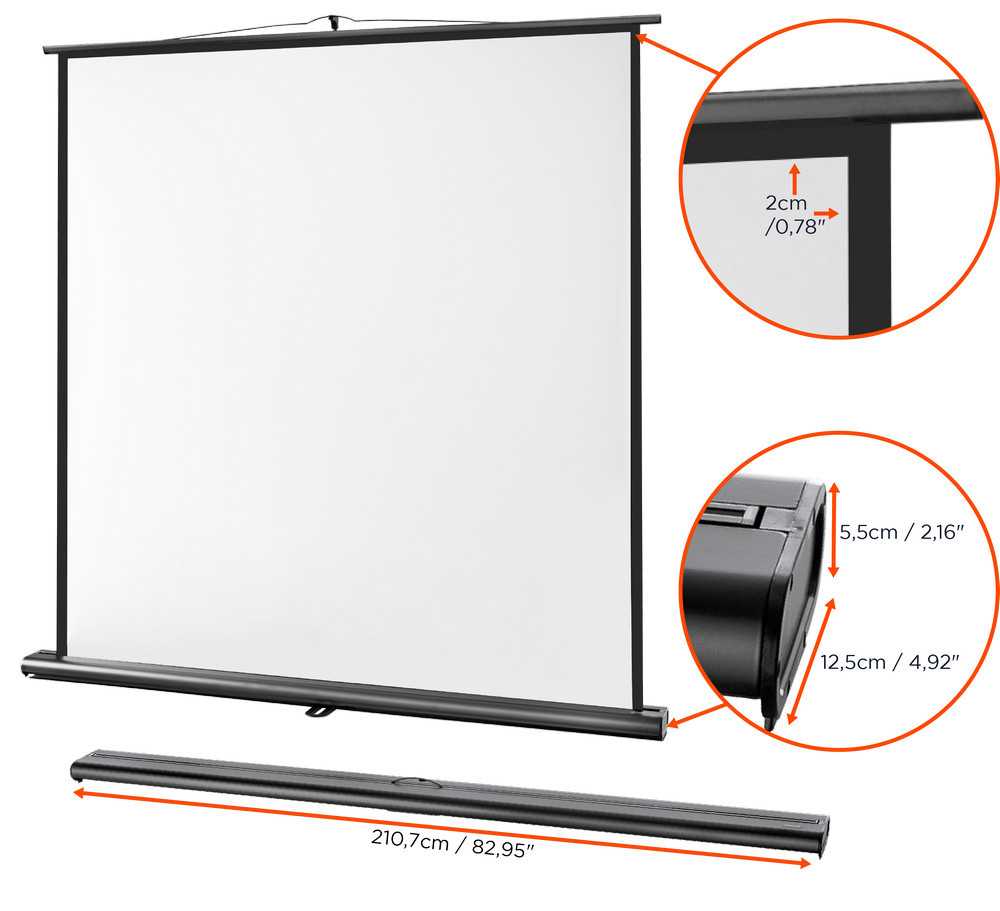 Celexon Ultramobil Professional Plus – Transportkoffer neben aufgebauter Leinwand